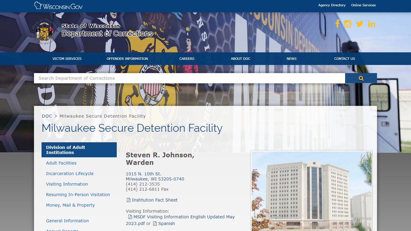 DOC Milwaukee Secure Detention Facility - Wisconsin